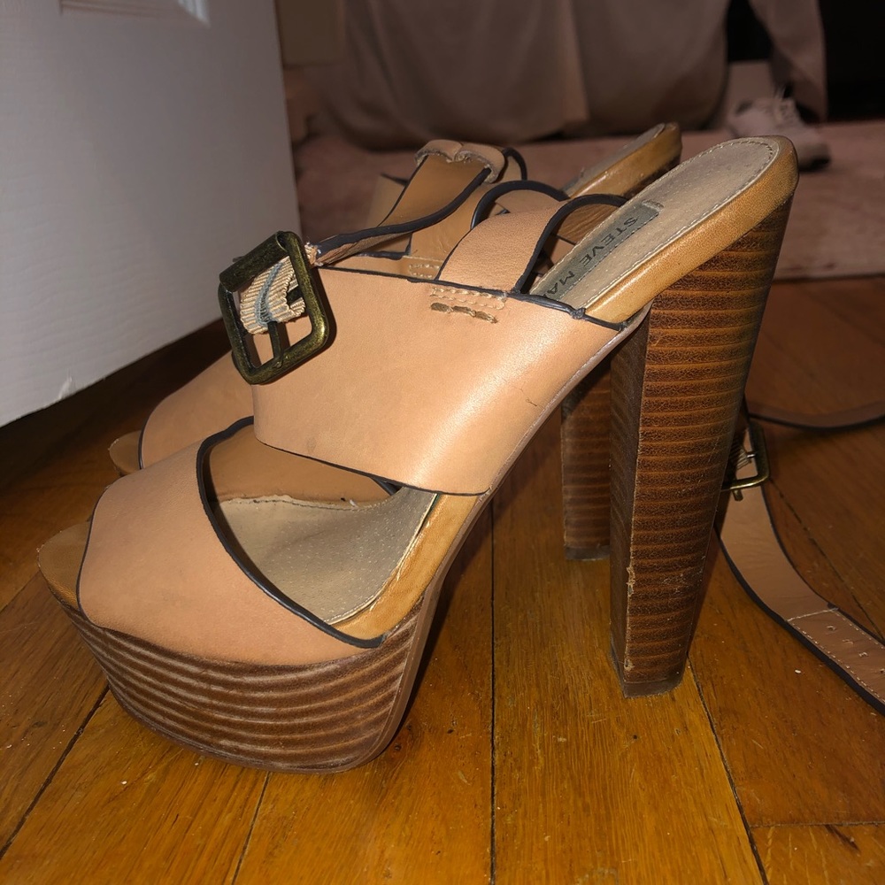 Strappy Tan Steve Madden Heels